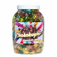 Kiss Candy Choko-kugler Blandet smag 1 kg bøtte