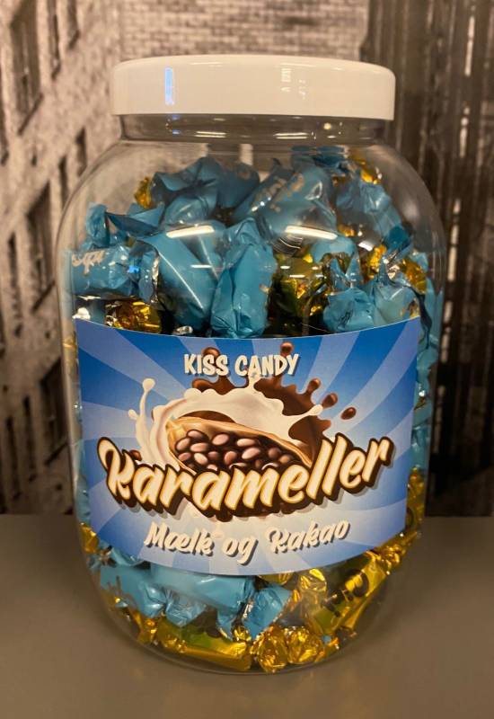 Kiss Candy Mælk og kakao karameller 1,2kg.