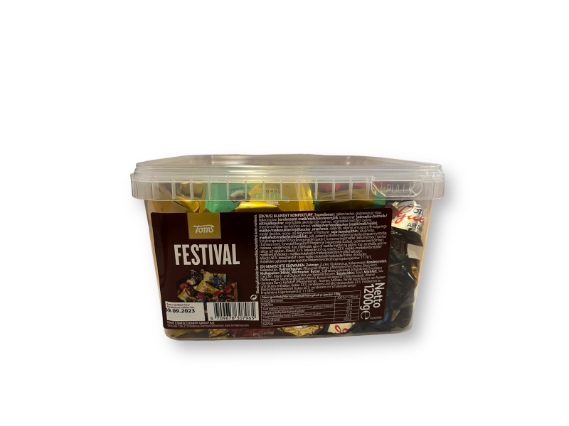 Toms Festival chokolade i bøtte med 1,2kg