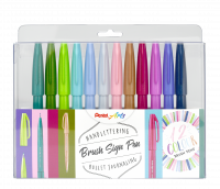 Pentel SES15C-12 Brush Sign fiberpen sæt
