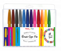 Pentel SES15-12 Brush Sign fiberpen sæt