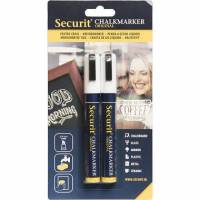 Securit kridt marker 2-6mm hvid, s&aelig;t med 2 stk