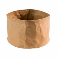 Brødpose rund Ø17x11 cm læderlook brun