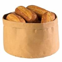 Brødpose rund Ø30x22 cm læderlook brun