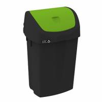 Nordic recycle affaldsbeholder med vippelåg 15 liter sort og grøn