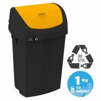 Nordic recycle affaldsbeholder med vippelåg 25 liter sort og gul