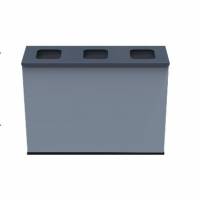Eco station kildesortering affaldsbeholder 3X60 liter grå-sort