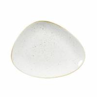 Stonecast porcelæn tallerken trekantet 26,5x20,5cm vanilje