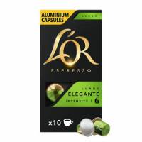 L'OR Lungo Elegante kaffekapsel styrke 6, 10 kapsler
