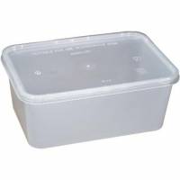 Plastbakke med l&aring;g til microovn  120x175x70mm 1000ml klar