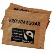 Sachets Fairtrade rørsukker brun a 2.5g 