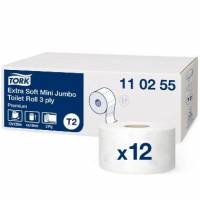 Tork toiletpapir T2 Jumbo Ekstra Soft Premium 3-lag 110255 hvid
