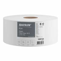Toiletpapir Katrin Plus 2-lag &Oslash;24 cm 310 m Uperforeret Hvid