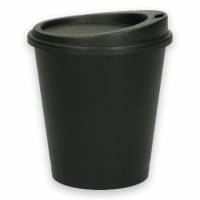 Verive kaffebæger med låg 200ml Ø79mm flergangs PP plast sort