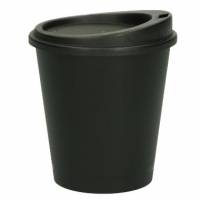 Verive kaffebæger med låg 300ml Ø79mm flergangs PP plast sort