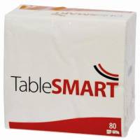 TableSMART servietter 33x33cm 3-lags hvid, 80 stk