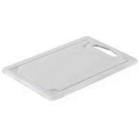 Skærebræt med saftrille 30x20cm nylon plast hvid