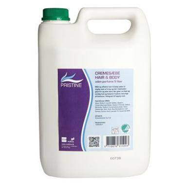 Pristine cremesæbe Hair and Body Svanemærket uden Parfume/Parabener 5 ltr
