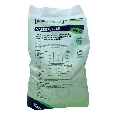 Prime Source Mild vaskepulver Svanemærket optisk hvidt 10kg