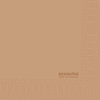 Duni Ecoecho serviet 24x24cm 2-lag FSC mærket brun, 300 stk