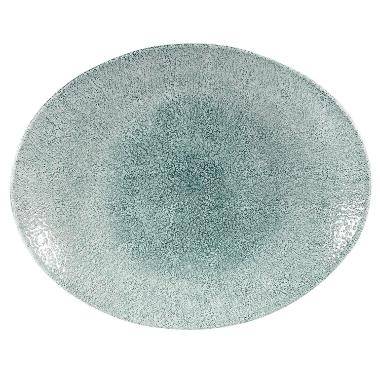 Churchill Raku porcelæn tallerken oval 27cm jadegrøn