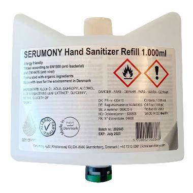 Serumony flydende hånddesinfektion 80% ethanol 1 liter