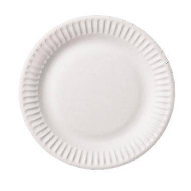 Paptallerken &Oslash;15 cm FSC Bionedbrydelig Hvid