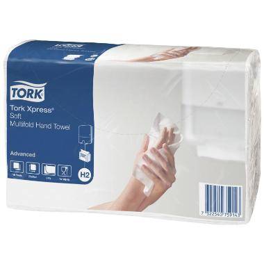 H&aring;ndkl&aelig;deark Tork Xpress H2 Multifold 2-lag 21.3x23.4 cm Nyfiber FSC