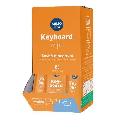 Kiilto Pro Keyboard Wipes 14x20cm med 75% Ethanol enkeltpakket