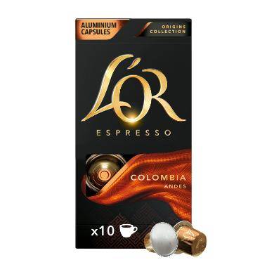 L'OR Espresso Colombia kaffekapsel styrke 7, 10 kapsler