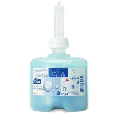 S&aelig;be Flydende Tork Shower Cream Premium Mini S2 med Farve/Parfume 475 ml Bl&aring;