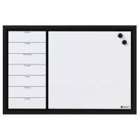 Naga whiteboard ugetavle 60x40cm med engelsk tekst og sort ramme