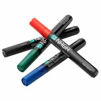 Naga glasmarkere 4,5mm Dry Erase sort, rød, grøn og blå, sæt a 4 stk