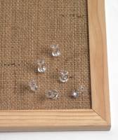Naga pins til opslagstavler glasklar, æske med 25 stk