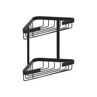 Estia dobbelt hjørnehylde 25,2x28,4cm sort aluminium