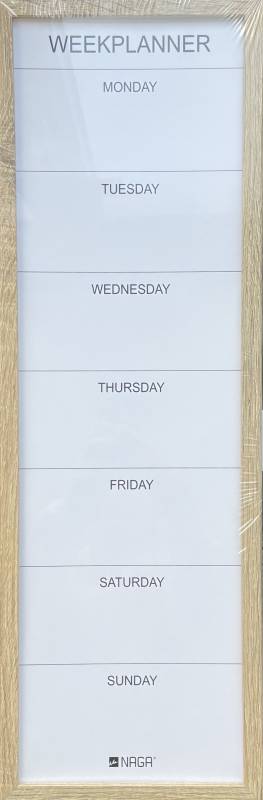 Naga whiteboard ugeplanner 20x60cm træramme