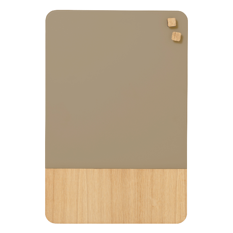 Naga magnetisk tavle med glas og egefiner 40x60cm beige