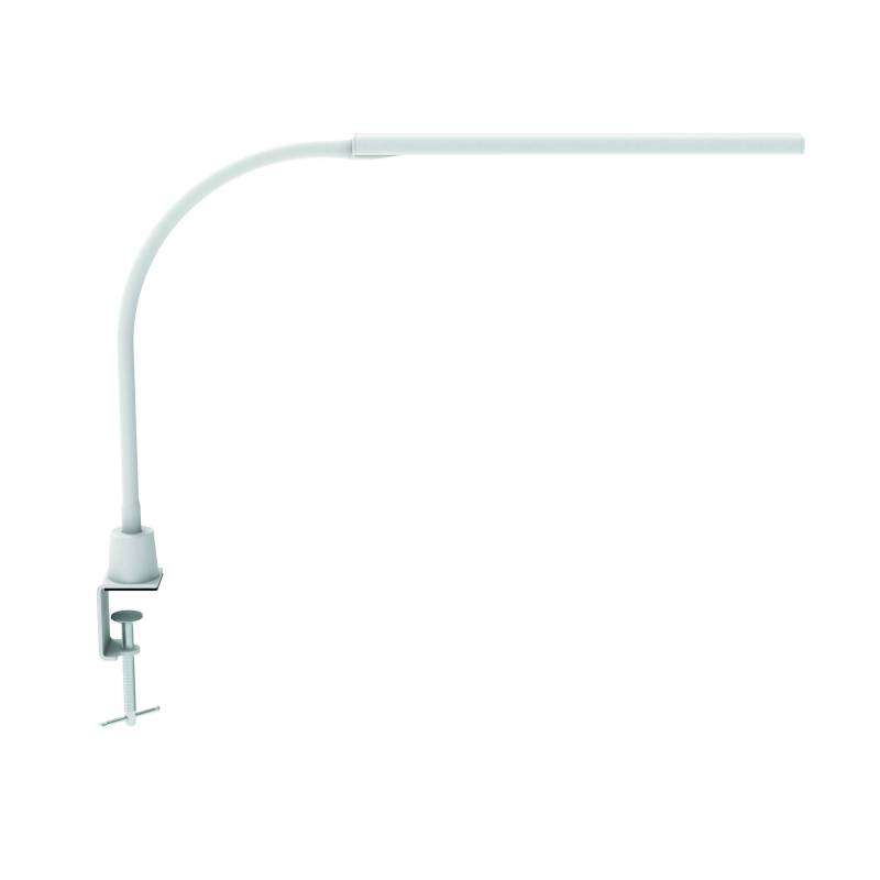 MAULpirro LED skrivebordslampe med bordklemme hvid