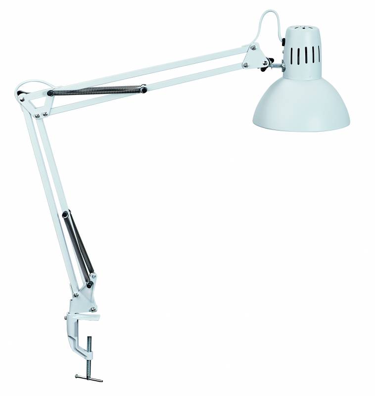 MAULstudy LED skrivebordslampe med bordklemme hvid