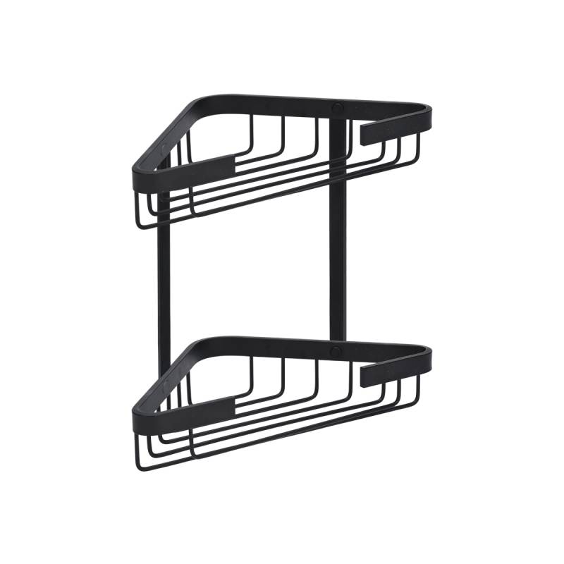 Estia dobbelt hjørnehylde 25,2x28,4cm sort aluminium