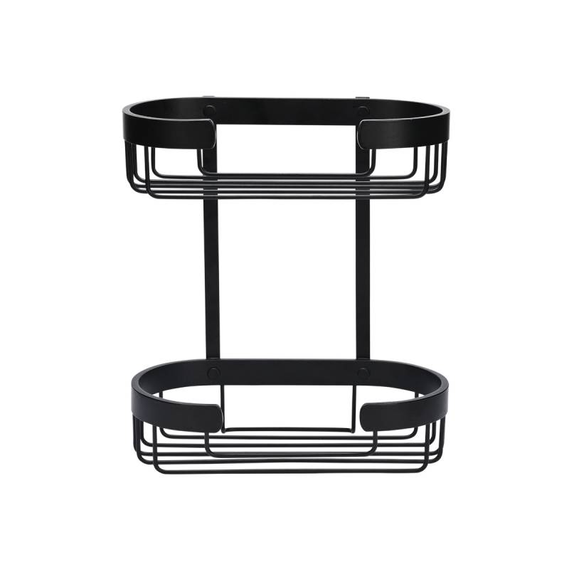 Estia dobbelt brusehylde 25,2x28,4cm sort aluminium