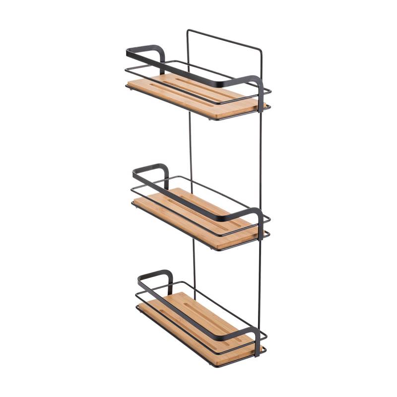 Estia badeværelseshylde 49x25,5x10,5cm sort og bambus