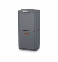 Totem Max affaldsspand med 2x30 liters rum ABS metal grå