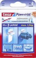 Tesa Powerstrips Large dobbeltklæbende 10 strips hvid
