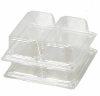 Plastbakke m/hængslet låg 5041 2-rums smørrebrød 44stk/ps