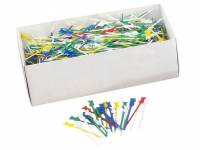 Pindemadspinde kokke plastik ass. farver, 1000 stk