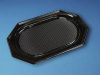 Cateringfad sort plast 45x30cm oval 10x10stk/kar A-PET mellem