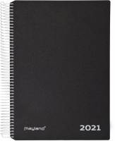 Mayland timekalender med spiral 17x23,5cm sort