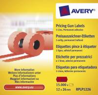 Avery prisetiketter til Single Line 26x12mm rød