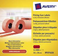 Avery prisetiketter til Double Line 26x16mm rød